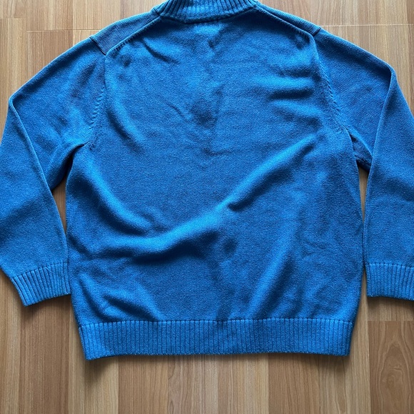 Vintage L.L. Bean Men's Quarter Zip-Up Sweater in Blue Size XL - Picture 8 of 9